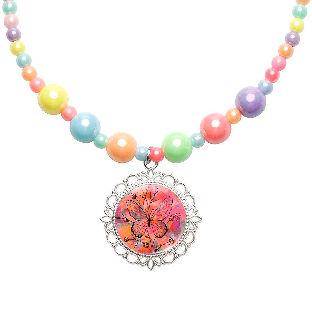 2pcs Butterfly Women's Necklace & Bracelet Set, Random Colors